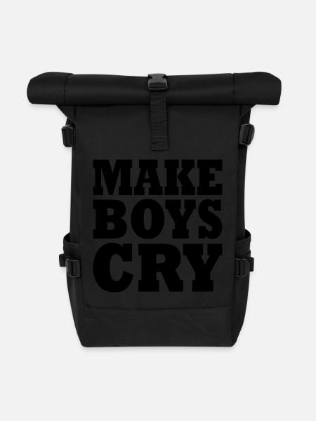 Make boys cry - Rolltop Rucksack - Schwarz