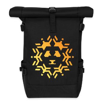 Panda Symbol Sonne Stern Muster Farben Icon - Rolltop Rucksack - Schwarz - Vorne