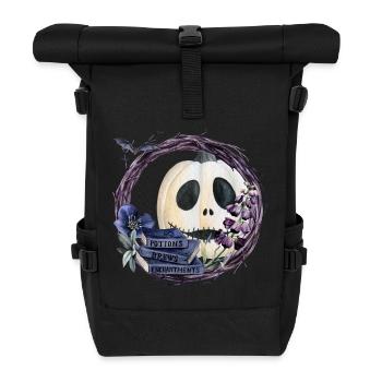 Halloween Kürbis - Rolltop Rucksack - Schwarz - Vorne