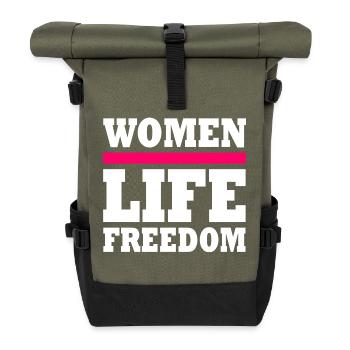 Women life freedom iran - Rolltop Rucksack - Olive/Schwarz - Vorne