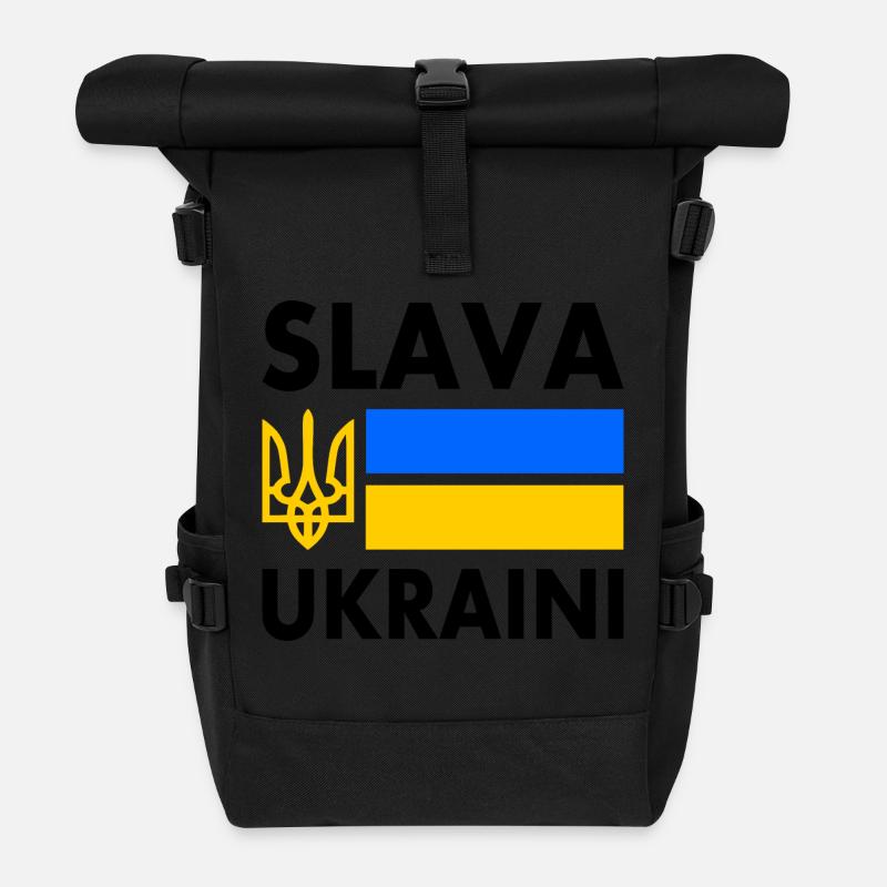 Slava ukraini - Rolltop Rucksack - Schwarz