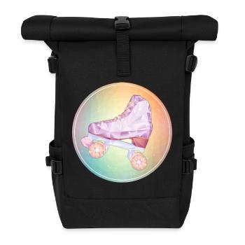 Disco Rollschuhlaufen - Rolltop Rucksack - Schwarz - Vorne