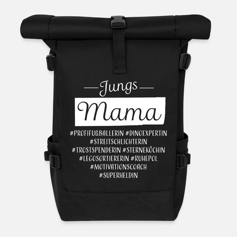 Jungs Mama Jungsmama Muttertag weiß - Rolltop Rucksack - Schwarz