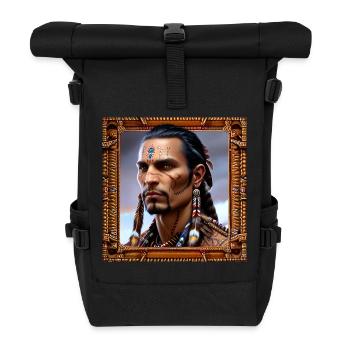Stammesangehöriger der amerikanischen Ureinwohner - Rolltop Rucksack - Schwarz - Vorne