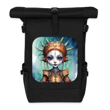 Cool Gothic Punk Girl - Roll Top Backpack - black - Front