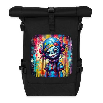 Cool Gothic Girl Doll - Roll Top Backpack - black - Front