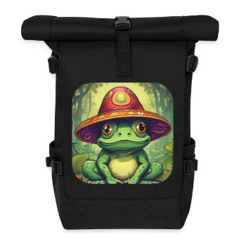 Psychedelic Frog I - Roll Top Backpack - black - Front
