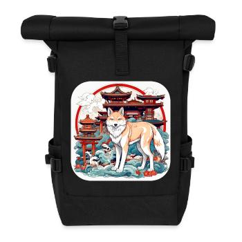 Asian Fox - Roll Top Backpack - black - Front