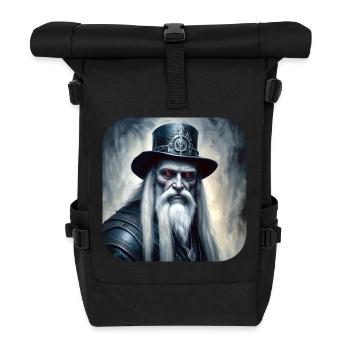 Mystischer Schamane im Steampunkstyle - Rolltop Rucksack - Schwarz - Vorne