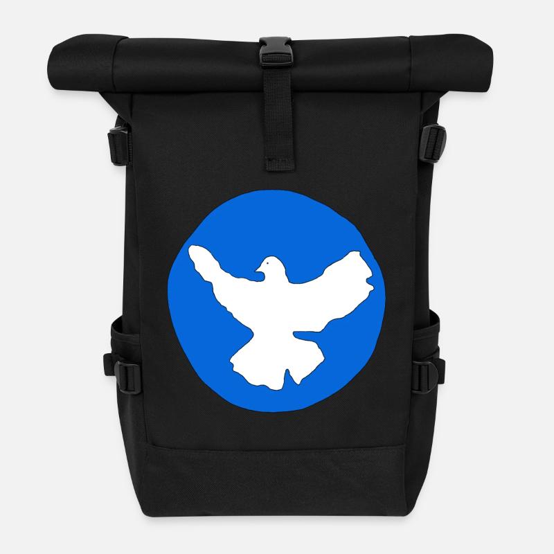 Friedenstaube - Rolltop Rucksack - Schwarz