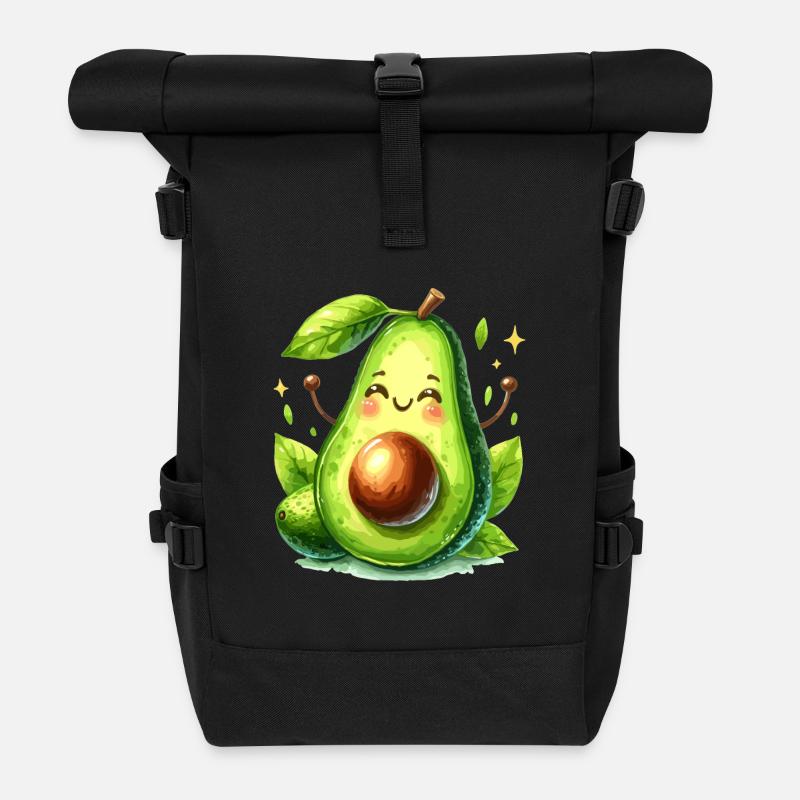 Avocado witzig positiv Optimismus Geschenk - Rolltop Rucksack - Schwarz
