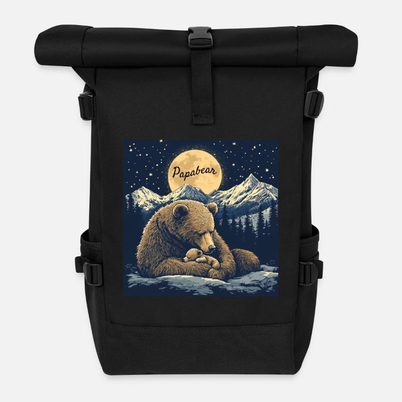 The Papabear at peace with himself - Roll Top Backpack - black