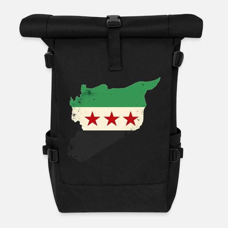 Freies Syrien Flagge - Rolltop Rucksack - Schwarz