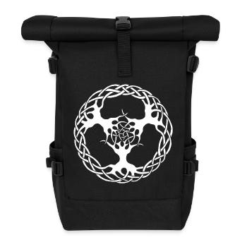 Links to nature (white) - Roll Top Backpack - black - Front