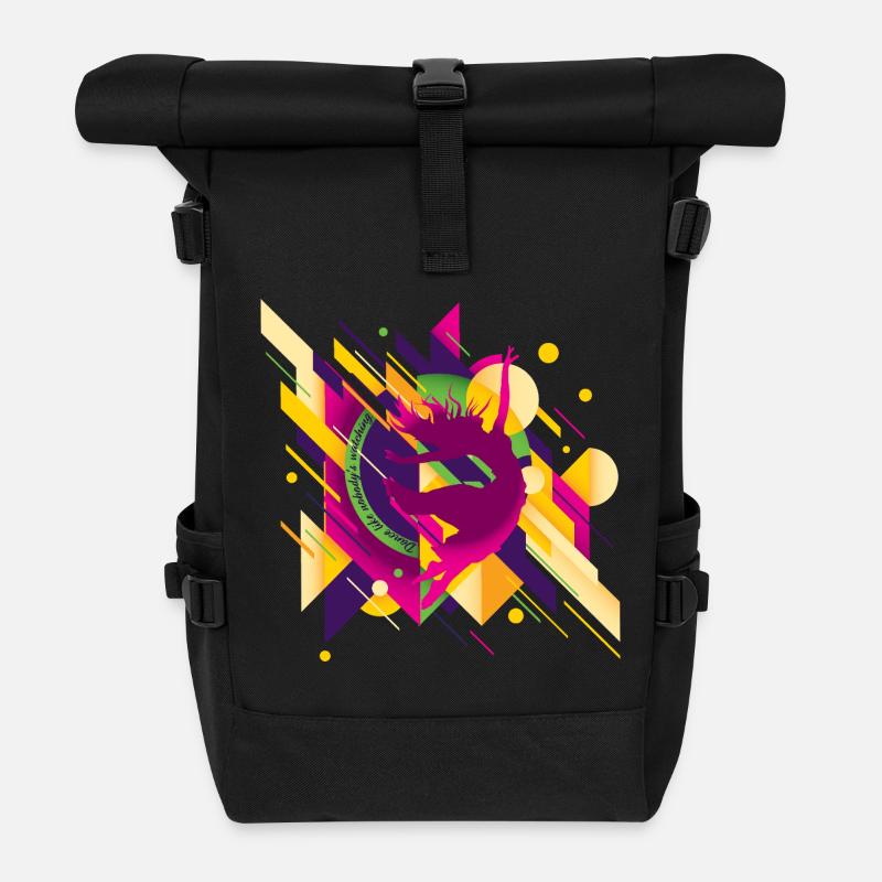 Abstrakte Vibes 💃 Dance like nobody's watching - Rolltop Rucksack - Schwarz