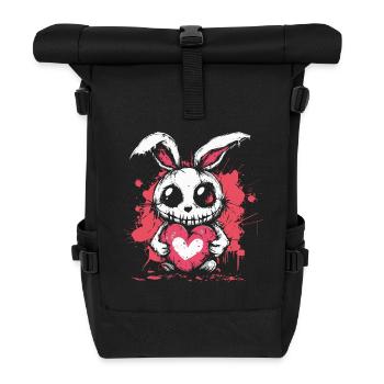 Mignon lapin effrayant - Sac à dos roll top - noir - Devant