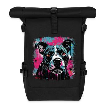 American Staffordshire Terrier - Rolltop Rucksack - Schwarz - Vorne