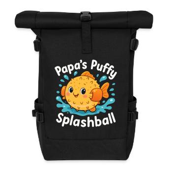 Le poisson-globe de papa éclaboussant amusant drôle d’ami de l’eau - Sac à dos roll top - noir - Devant