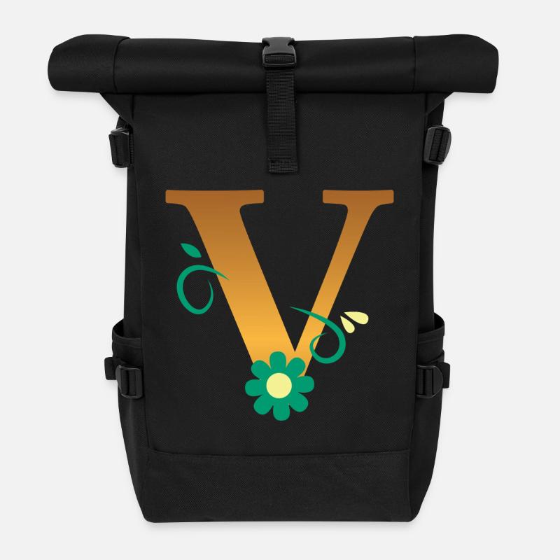 V - Roll Top Backpack - black