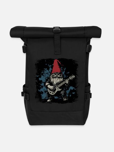 Gartenzwerg Rocker - Rolltop Rucksack - Schwarz