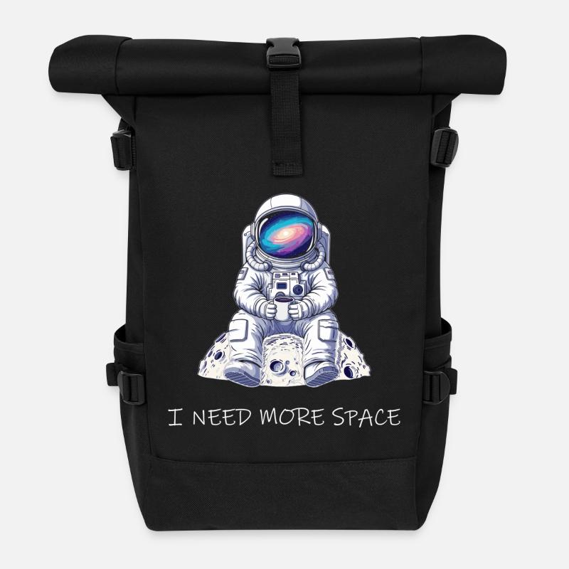 I Need More Space - Rolltop Rucksack - Schwarz