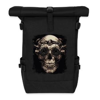 Steampunk Zombie Skull - Roll Top Backpack - black - Front