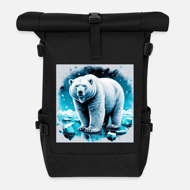 Eisbär - Rolltop Rucksack - Schwarz