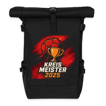 Handball Meister 2025 Kreismeister - Rolltop Rucksack - Schwarz - Vorne