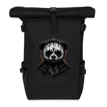 Black metal Panda - Rolltop Rucksack - Schwarz - Vorne