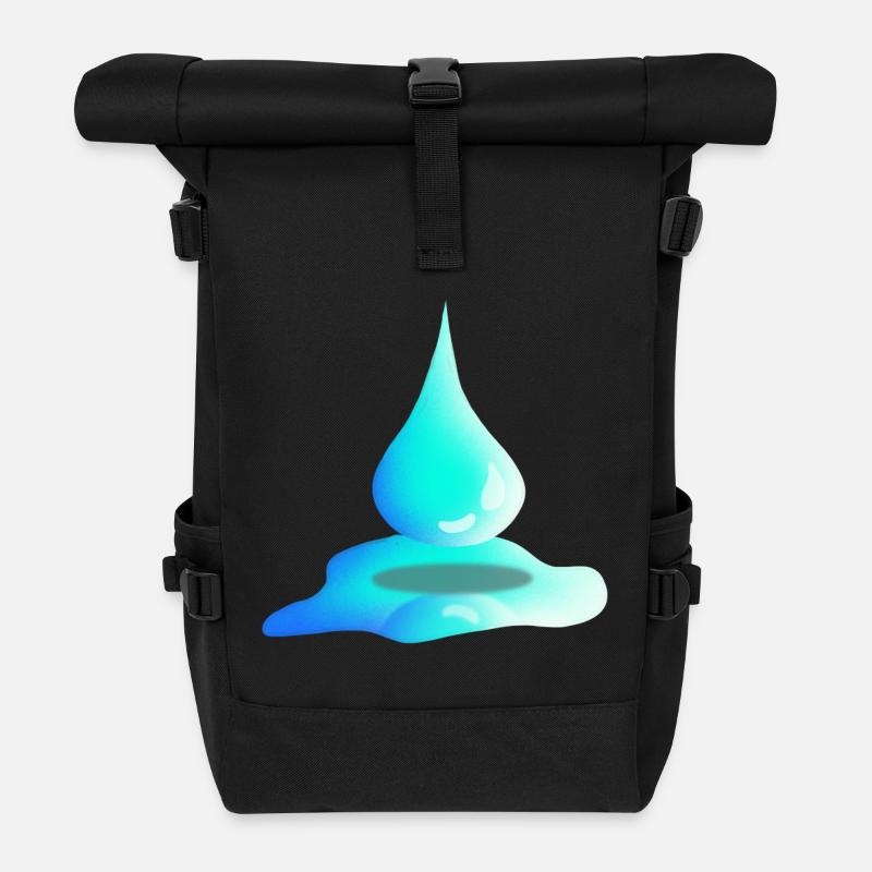 Gouttes d’eau | Eau | Nature - Sac à dos roll top - noir