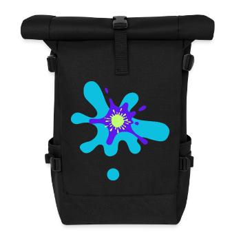 Motif de frappe de couleur abstrait - Sac à dos roll top - noir - Devant
