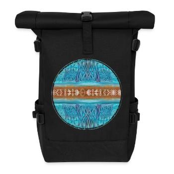 Ozeanische Musterringe - Rolltop Rucksack - Schwarz - Vorne
