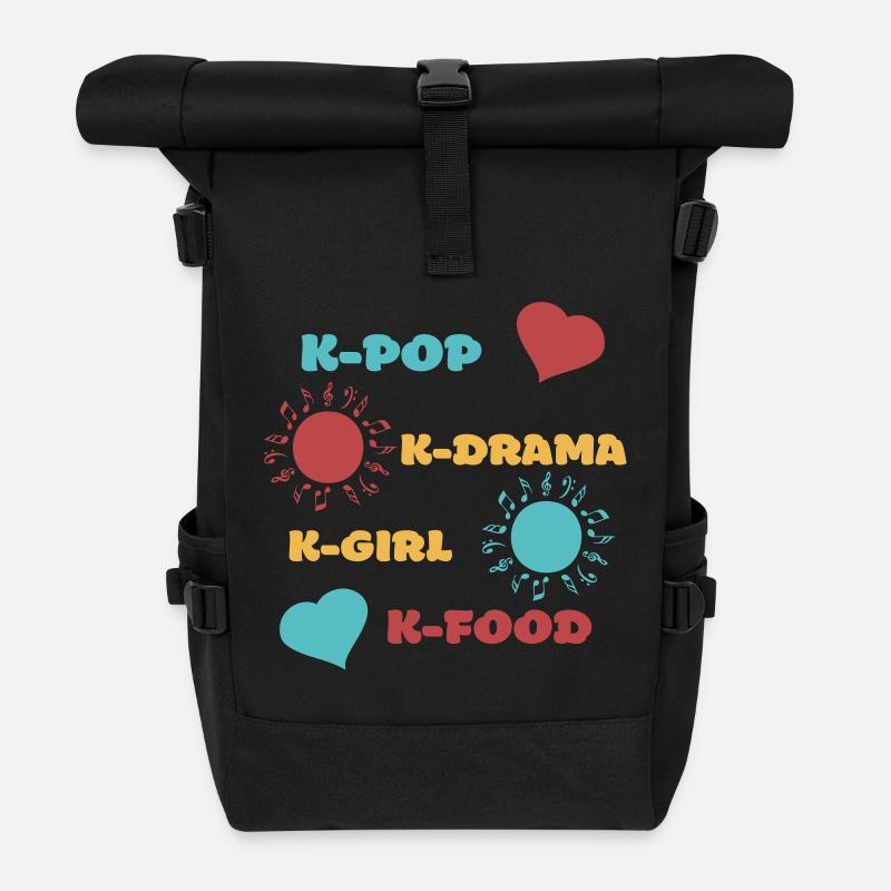 K-pop k-drama 3 couleurs custom - Sac à dos roll top - noir