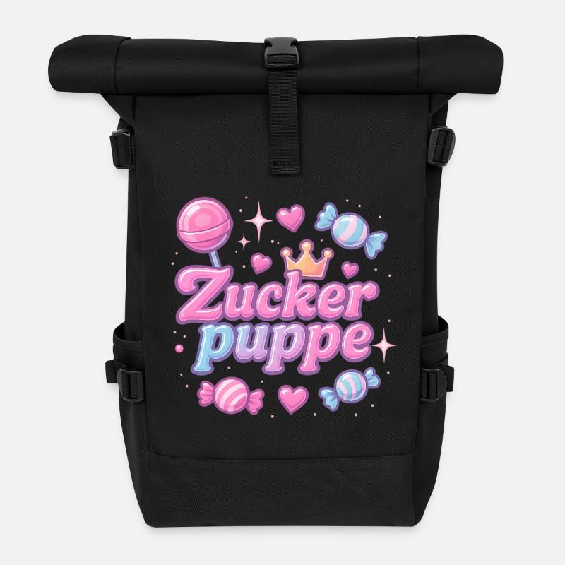 zuckerpuppe / y2k spitzname statement design - Rolltop Rucksack - Schwarz