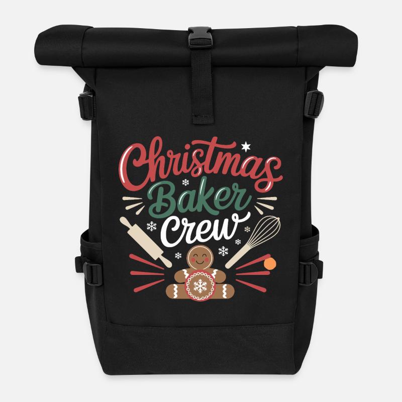  Christmas Baker Crew Weihnachtsbäcker Team - Rolltop Rucksack - Schwarz