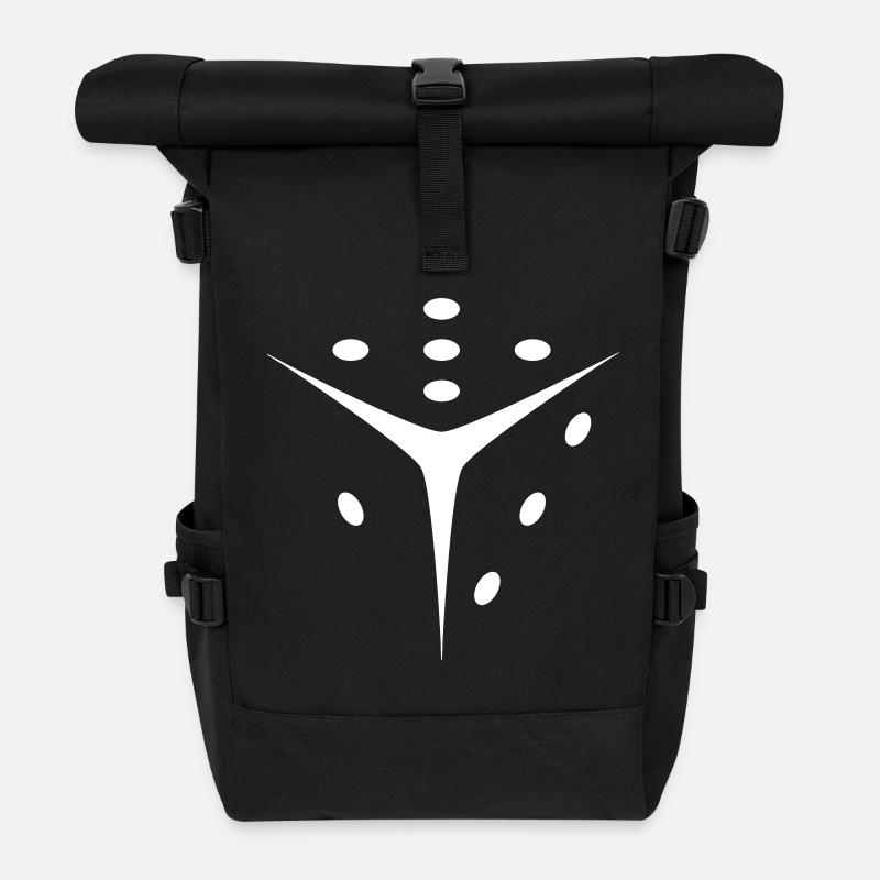 Würfel-Effekt - Rolltop Rucksack - Schwarz
