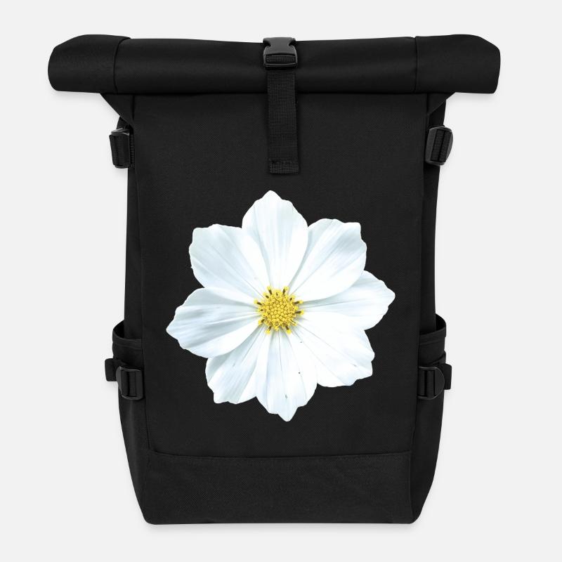 fleur - Sac à dos roll top - noir