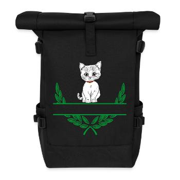 Laurel Wreath with Namespace - Roll Top Backpack - black - Front