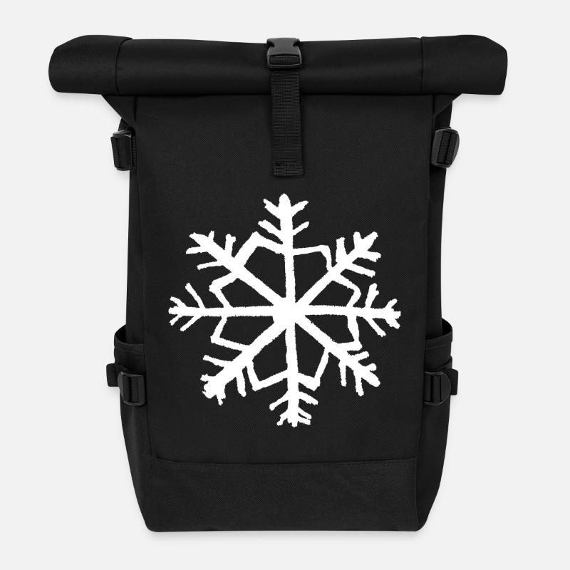 Schneeflocke Winter-Weihnachts-Retro-Grunge - Rolltop Rucksack - Schwarz