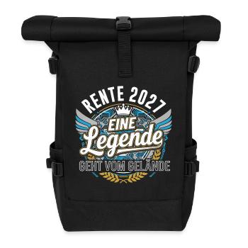 Rente 2027 Rentner Rentnerin Legende Ruhestand - Rolltop Rucksack - Schwarz - Vorne