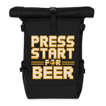 Appuyez sur Start Pour la bière Retro Gamer Spruch Für - Sac à dos roll top - noir - Devant
