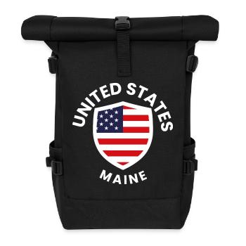 American-themed Flag Shield - Roll Top Backpack - black - Front