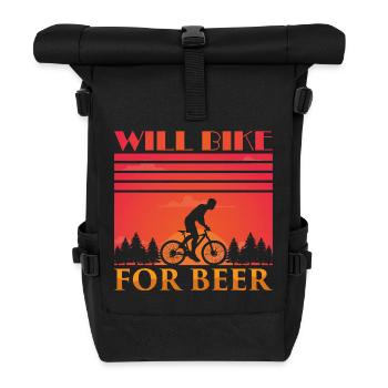 Cycliste Bière Dit Tournée à vélo Buveur de bière - Sac à dos roll top - noir - Devant