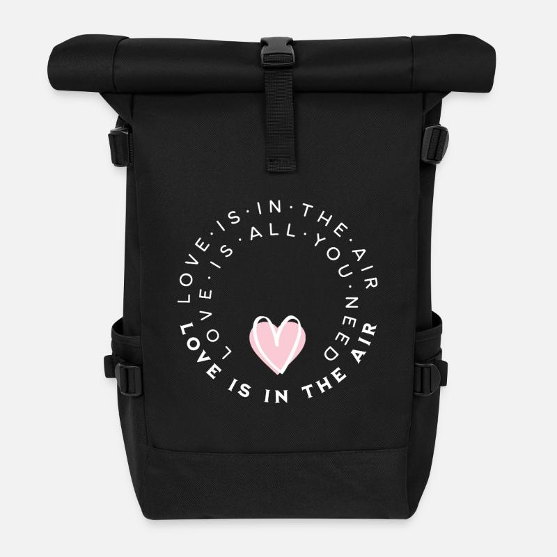 Liebe liegt in der Luft Kreisherz - Rolltop Rucksack - Schwarz