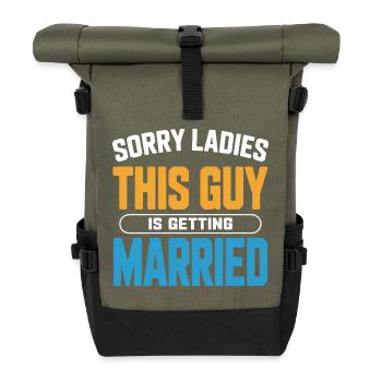 Dieser Typ heiratet – lustiges Tee - Rolltop Rucksack - Olive/Schwarz - Vorne