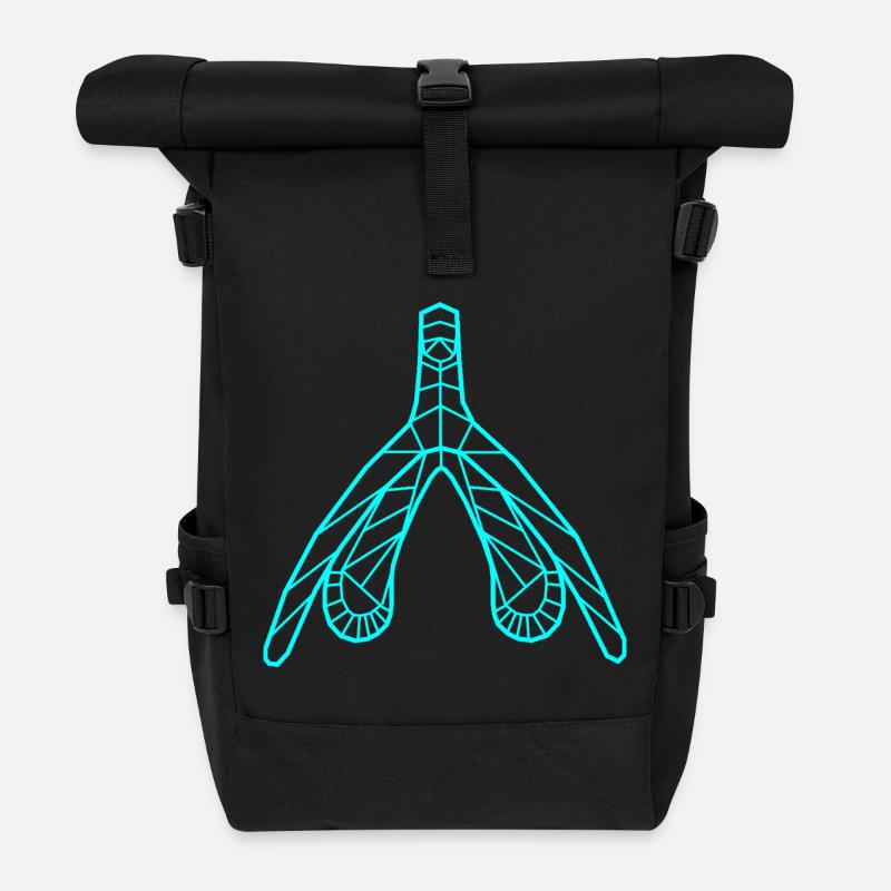 Klitoris_cyan - Rolltop Rucksack - Schwarz