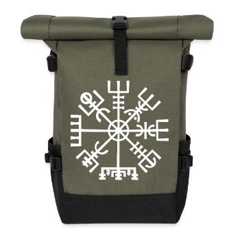 Vegvisir Nordischer Kompass - Rolltop Rucksack - Olive/Schwarz - Vorne