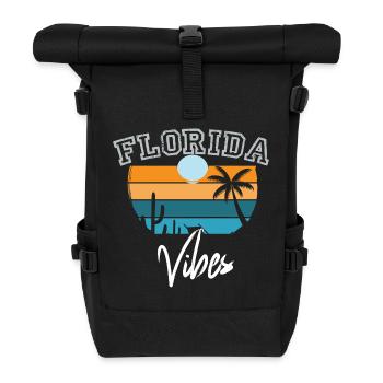 Florida Vibes Retro Florida - Rolltop Rucksack - Schwarz - Vorne