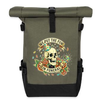 Nous mettons le plaisir dans les funérailles - Sac à dos roll top - olive/noir - Devant