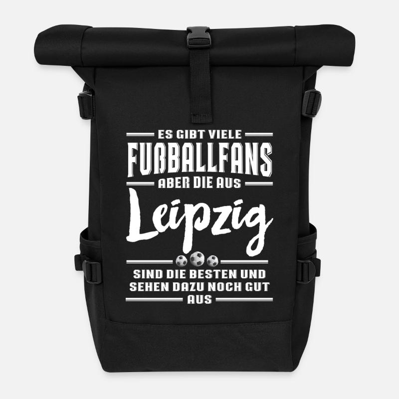 Fußball Leipzig - Rolltop Rucksack - Schwarz